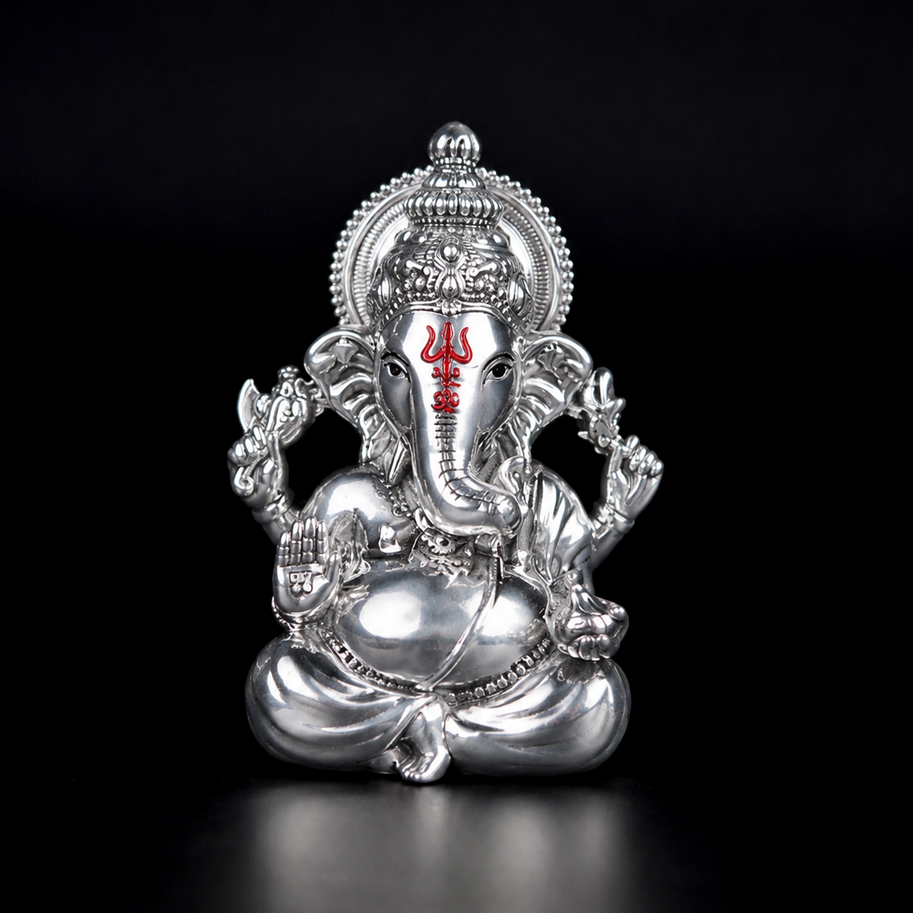 Vighnaharta Ganesha Silver Plated Idol